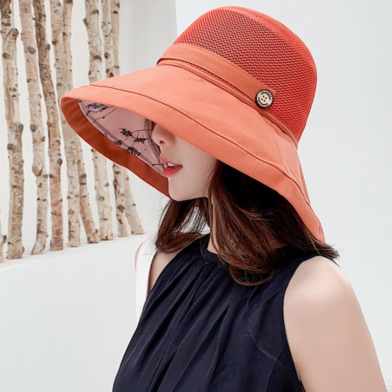 Mùa Hè Hoa Đi Biển Nữ Đi Foldbale Nắng Chống Tia UV Nón Lưới Thoáng Khí Nữ Nón Rộng Vành Nữ Chống Nắng mũ Lưỡi Trai