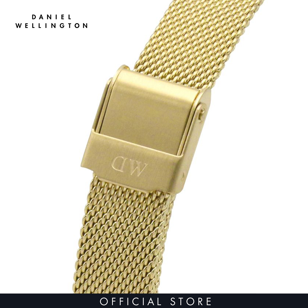 Đồng hồ Nữ Daniel Wellington dây lưới - Petite Evergold mặt trắng - vỏ