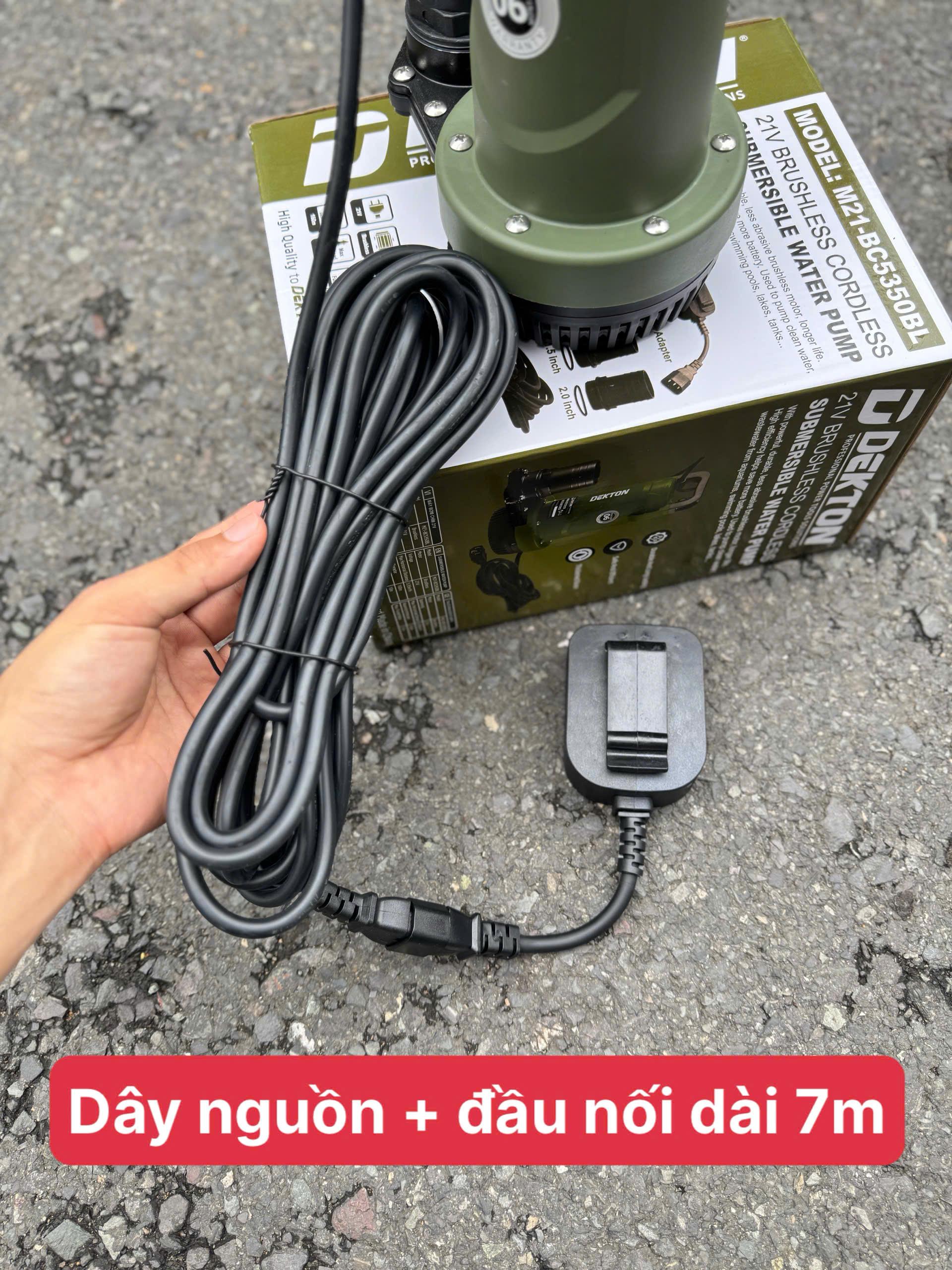 THÂN MÁY BƠM NƯỚC CHÌM PIN 21V ĐỘNG CƠ BRUSHLESS MÀU OLIVE M21-BC5350BL DEKTON - HÀNG CHÍNH HÃNG