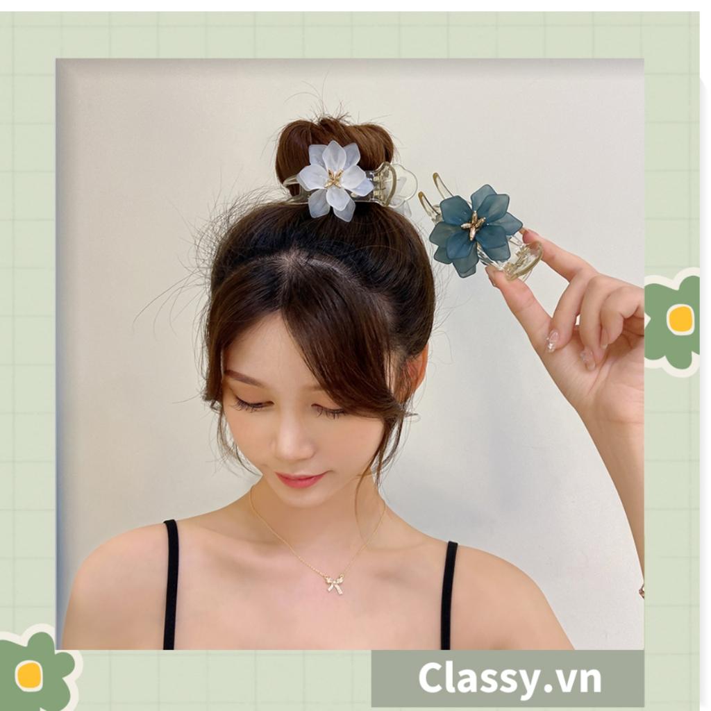 Kẹp càng cua, kẹp tóc Classy cỡ nhỏ, kẹp đính hoa sang trọng PK1615
