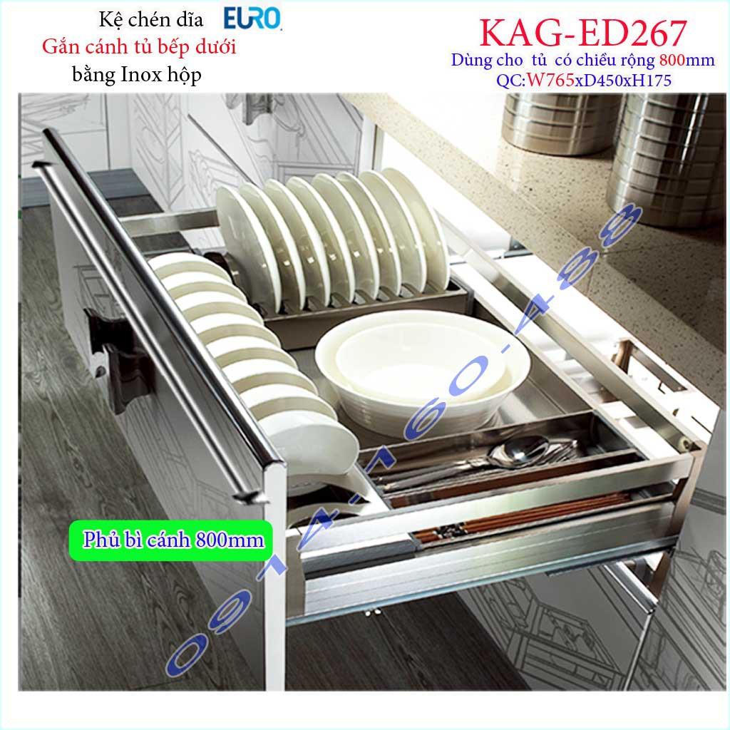 Kệ xoong nồi inox hộp, Kệ đựng chén bát-nồi xoong inox hộp âm tủ ED244-60cm-70cm-75cm-80cm-90cm