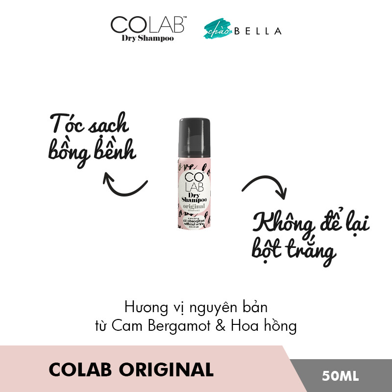 Combo 2 Chai Dầu Gội Khô Colab mùi Original + Unicorn 50ml/chai