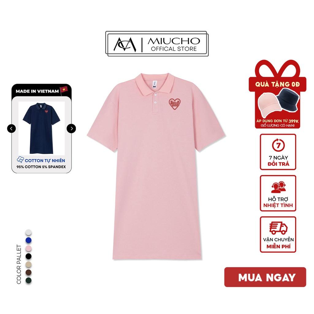 Đầm polo nữ dáng suông dài, váy polo nữ dáng suông vải cotton bigsize DP002 Miucho in graphic