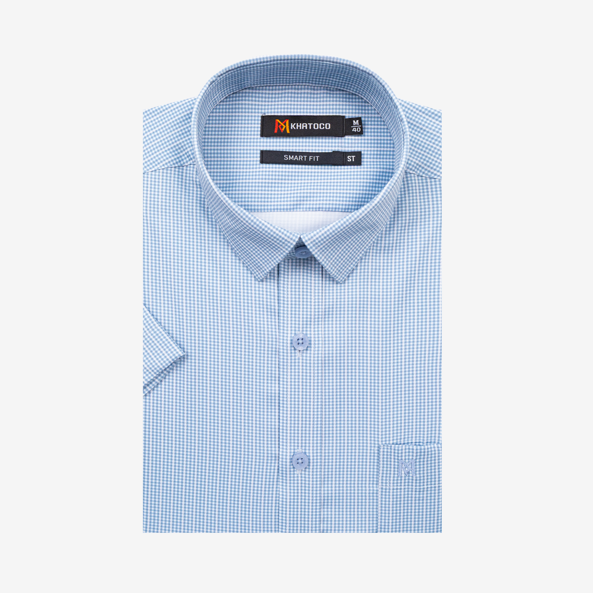 Áo sơ mi nam KHATOCO ngắn tay A1MN538S2-CNCR873-2711-N