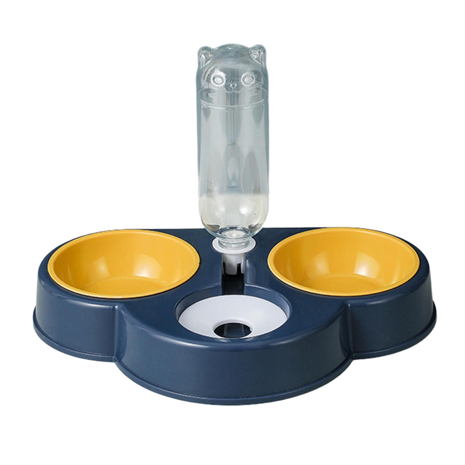 Portable Automatic Feeder Dual Bowl Feeder Bowl Dish Food Dispenser