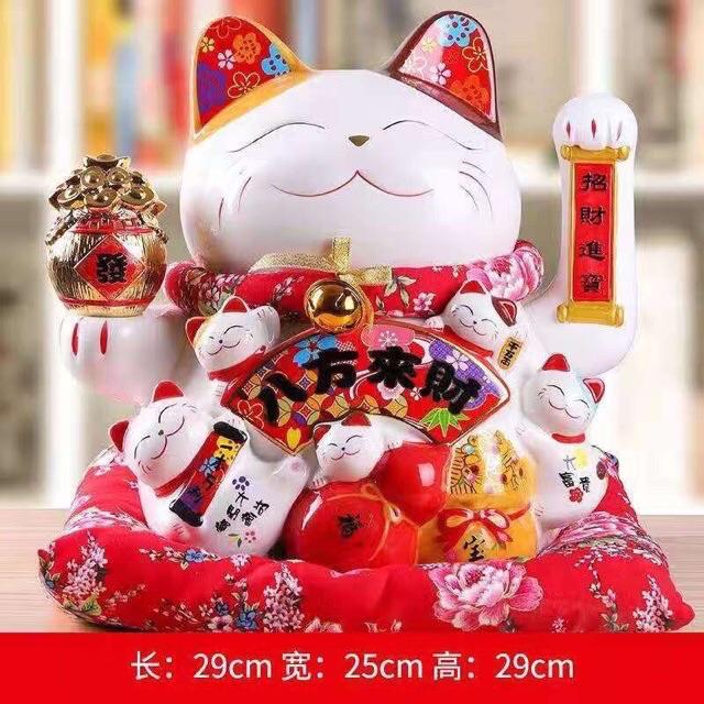 Mèo thần tài Niên niên phát tài 25cm