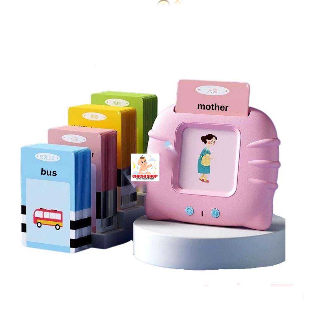 Đồ Chơi Máy Đọc Thẻ  Flashcard Song Ngữ Anh Việt 255 Thẻ 510 Từ Vựng Giáo Dục Sớm Cho Bé