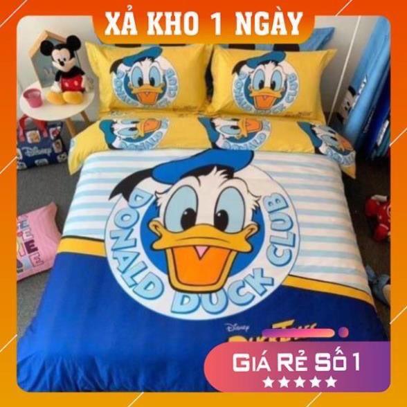 Bộ ga gối cotton hoạt hình Disney vịt Donald quà tặng dành cho bé yêu