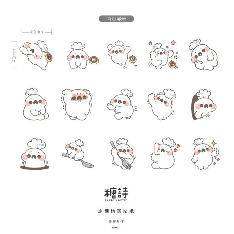 Hộp 45 miếng dán sticker Đầu bếp cute M055