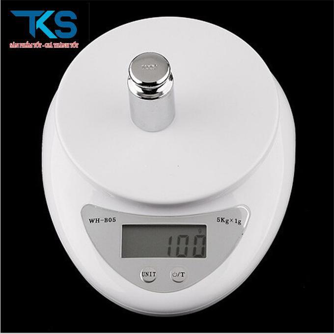 Cân tiểu ly tối đa 5kg, chạy bằng pin, Cân điện tử thực phẩm cho nhà bếp Electronic kitchen