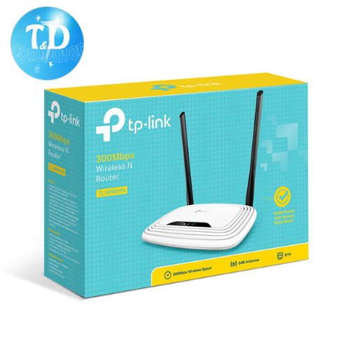 Bộ phát WiFi TP-Link TL-WR 841N (Chuẩn N/ 300Mbps/ 2 Ăng-ten ngoài/ 15 User) - Hàng chính hãng FPT phân phối