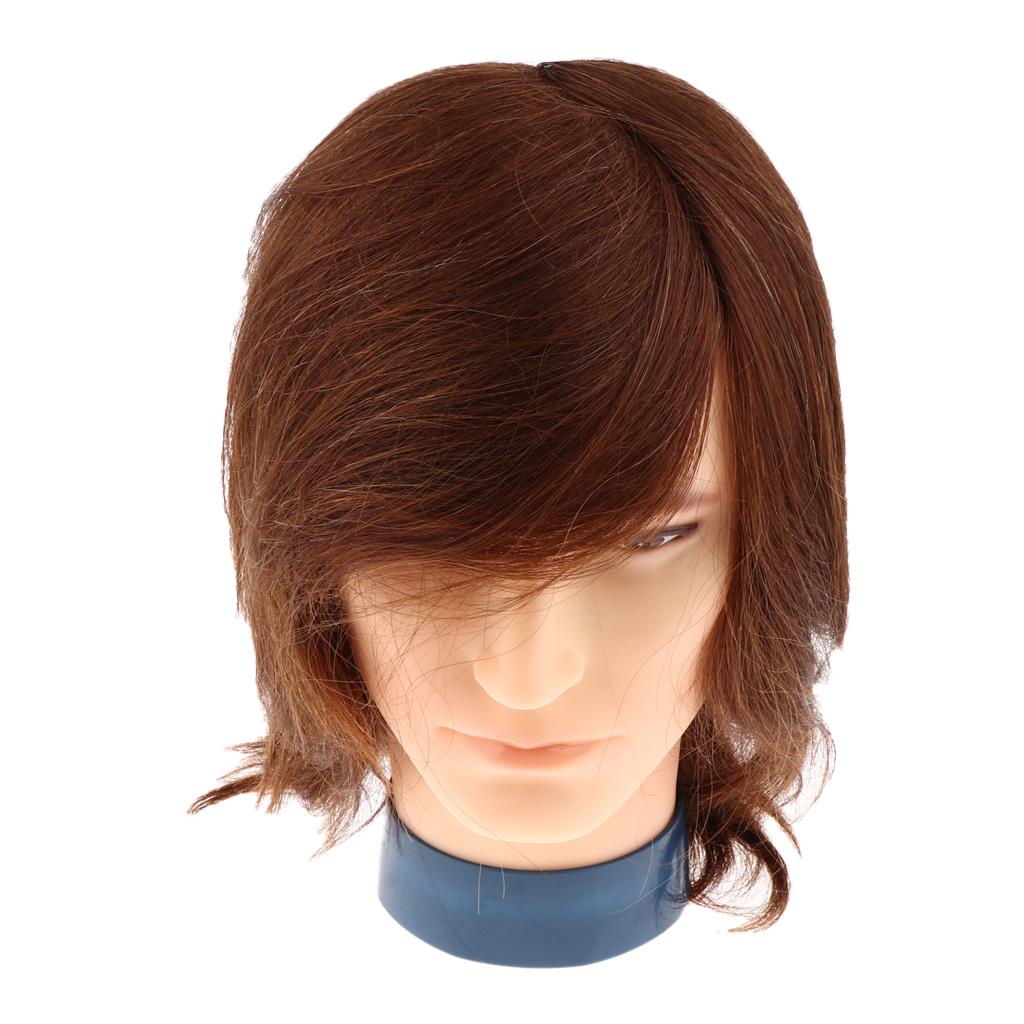 Brown   Male Mannequin Head Styling Weaving Training Manikin Head