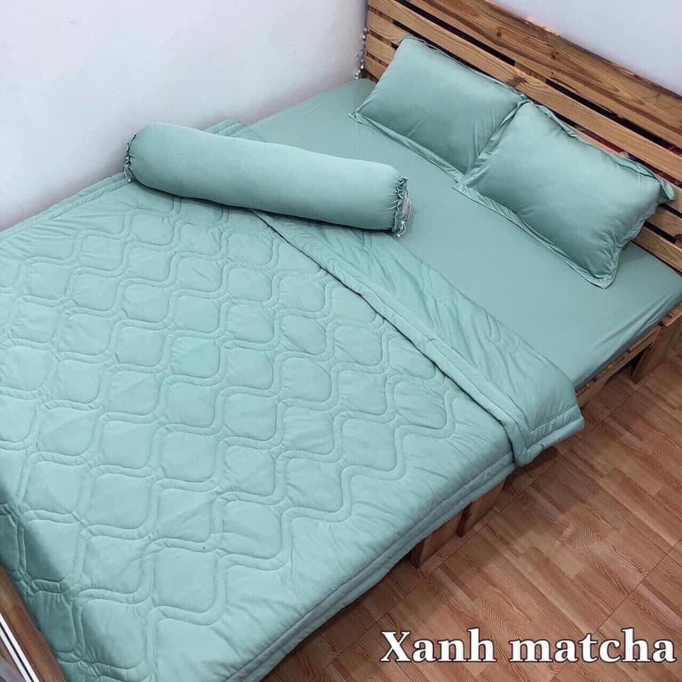 Bộ drap KÈM MỀN thun lạnh Hàn Quốc 5 món
