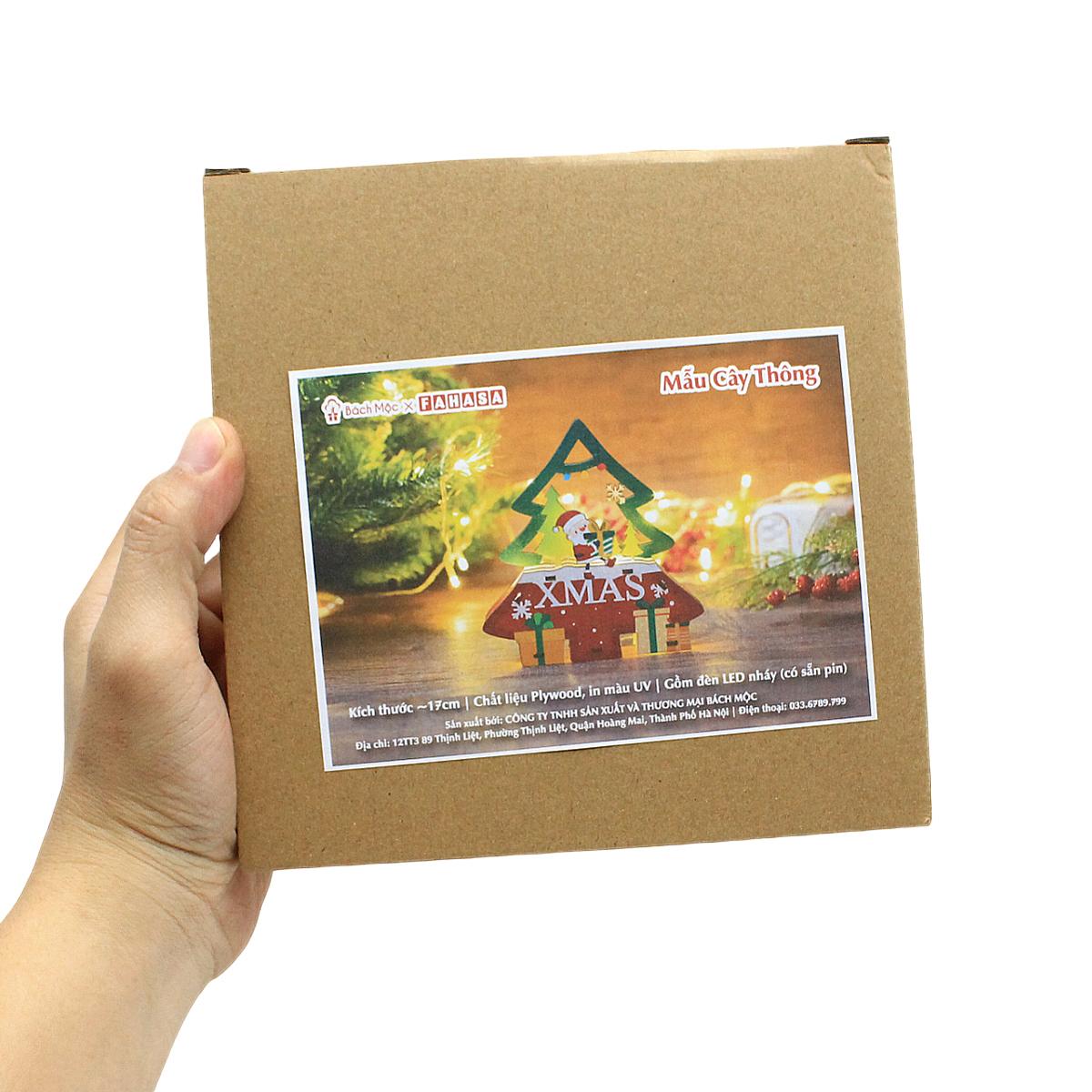 Đèn Gỗ Trang Trí Giáng Sinh - Bách Mộc - Cây Thông Hộp Quà