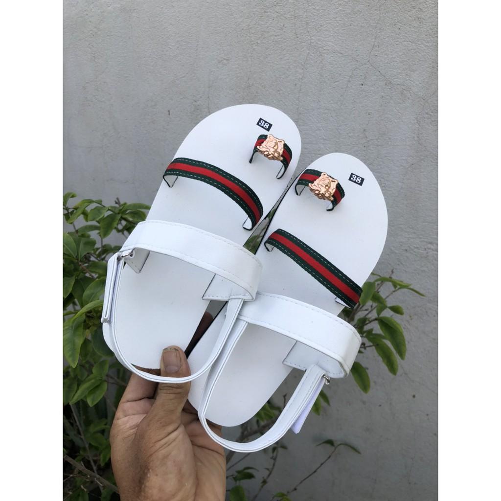 Sandals nữ đế trắng quai trắng phối dù size từ 35 nữ đến 42 nữ đủ màu đủ size ib chọn thêm