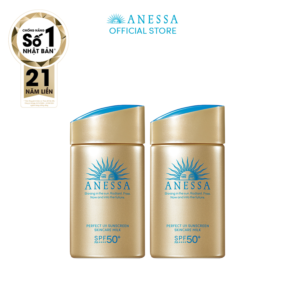 Bộ đôi Kem chống nắng dạng sữa dưỡng da kiềm dầu bảo vệ hoàn hảo (Anessa Gold Milk 60ml x2)