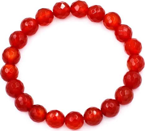 Chuỗi hạt đeo tay Thạch Anh Đỏ Cắt Giác 8 ly 21 hạt - hợp mệnh Hỏa, mệnh Thổ