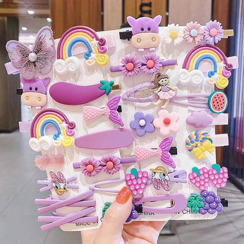 Kẹp tóc cho bé gái set 14 chiếc họa tiết rất dễ thương phiên bản Hàn Quốc KIDS GENZ