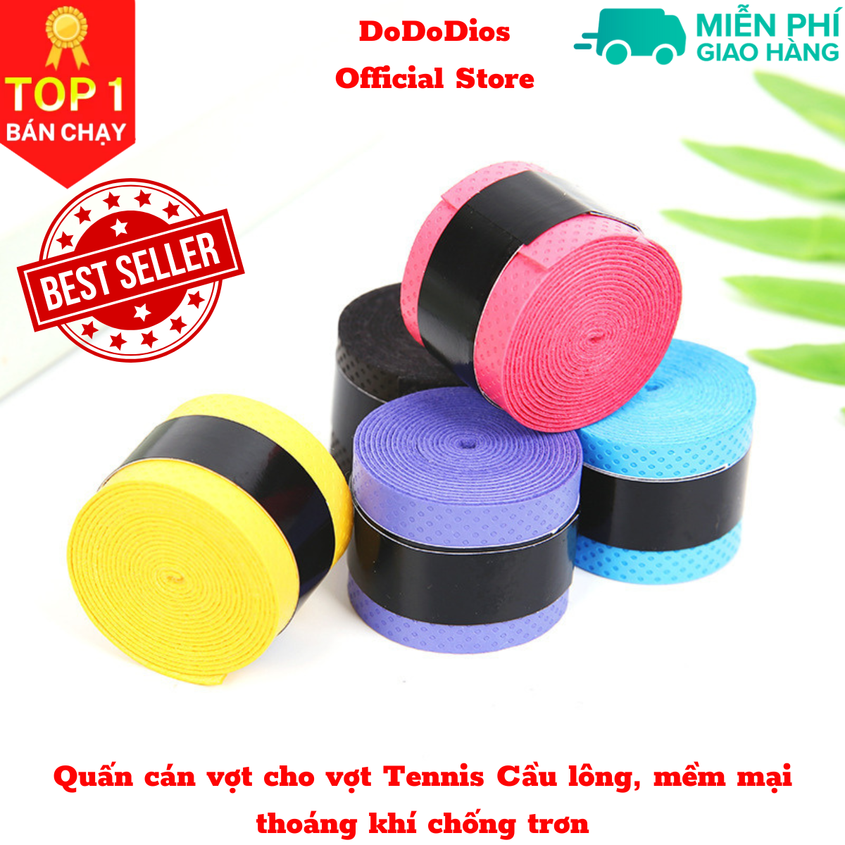 Quấn cán vợt cầu lông dododios (Hộp 30 cái) quấn cán tennis, cầu lông mềm mại thoáng khí độ bền cao, Quấn cán Tennis, dây quốn cán vợt Cầu lông Hộp 30 cái mềm mại độ bền cao, có thiết kế tăng ma sát chống trượt, cải tiến vật liệu thấm hút mồ hôi