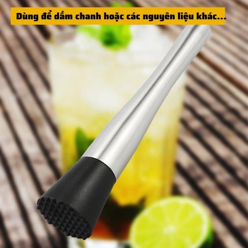 Chày dầm pha chế cocktail Inox cao cấp chày bar chuyên dụng dầm hoa quả dụng cụ nghiền khuấy pha chế đồ uống tiện lợi