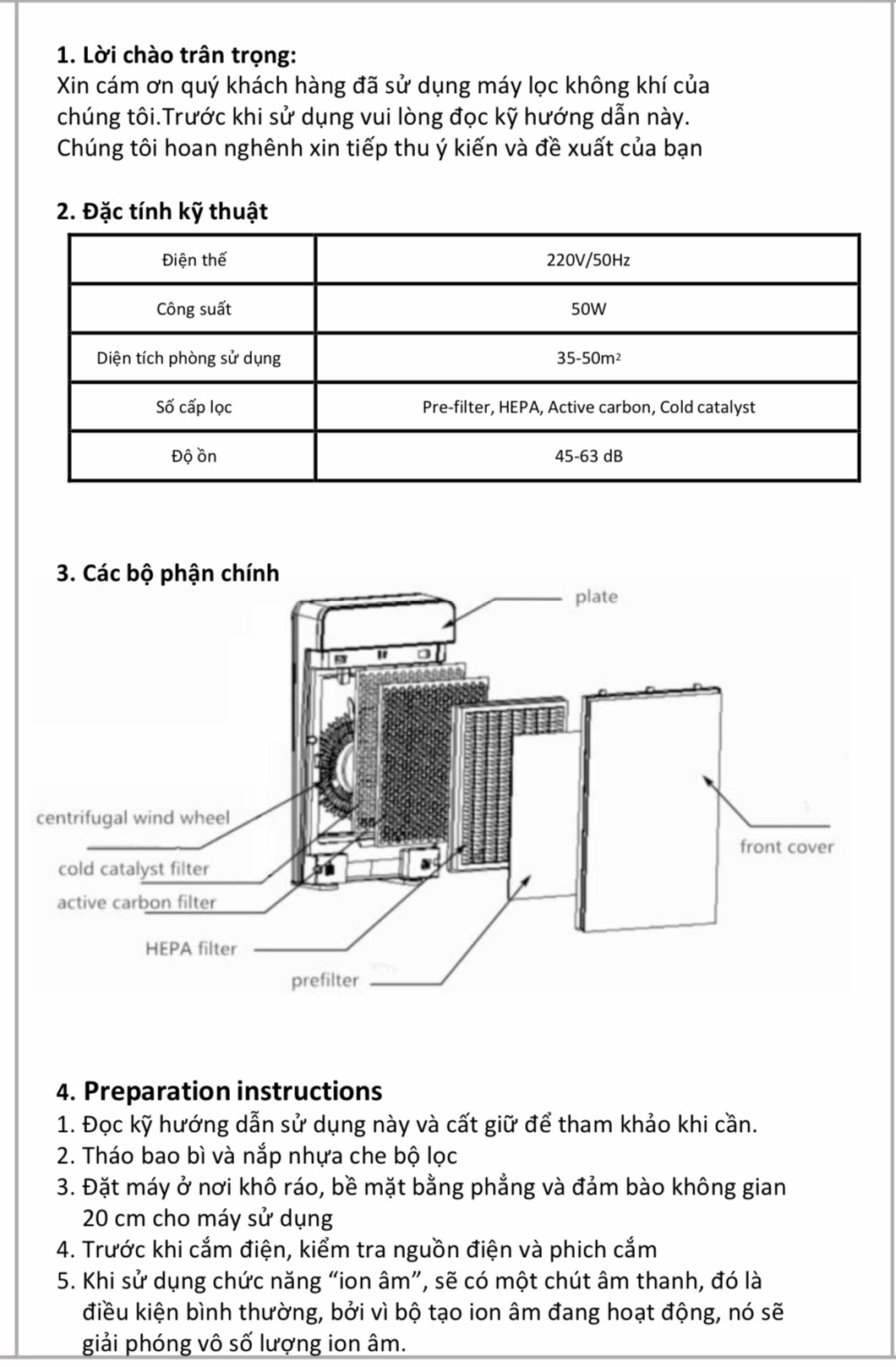 Máy lọc không khí và diệt khuẩn HM-885