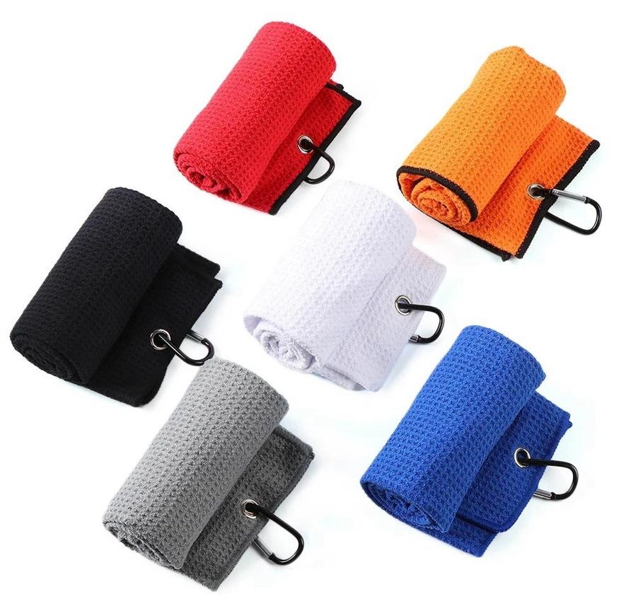 Sợi Nhỏ Waffle Golf Khăn Nặng Carabiner Kẹp Cho Golf Ngoài Trời Thể Thao Chạy Tập Yoga Quà Tặng Cho Nam Nữ 40*40Cm Color: Brown