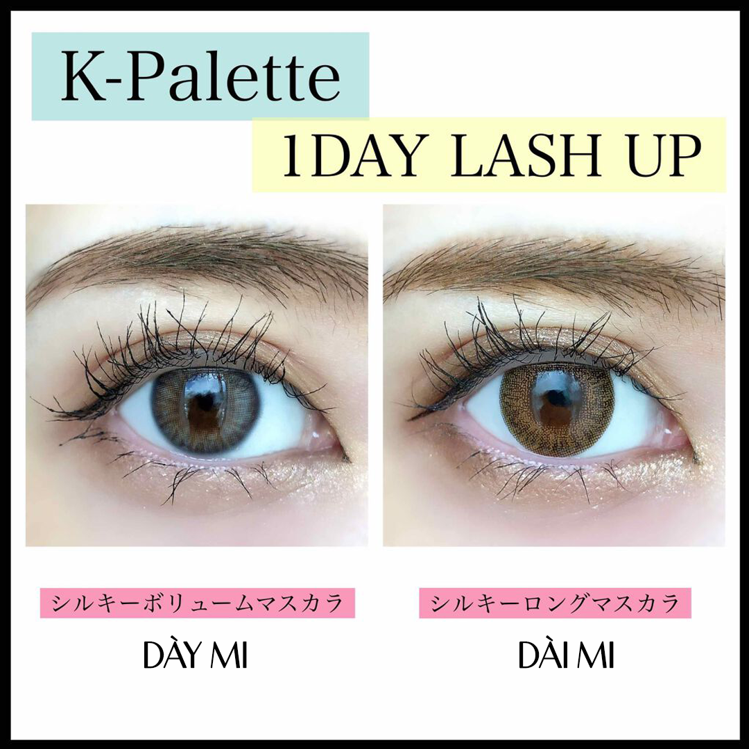 Mascara Chuốt Dài Mi K-Palette 1Day Lash Up Siêu Mịn, Chống Nước, Chống Lem, Không Vón Cục