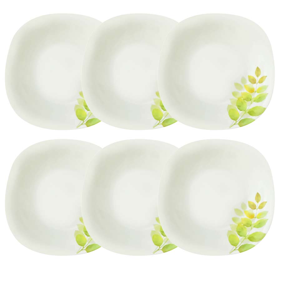 Bộ 6 Đĩa Soup Thủy Tinh Vuông 225 La Opala Diva Ivory A.S LAPQ225QAS