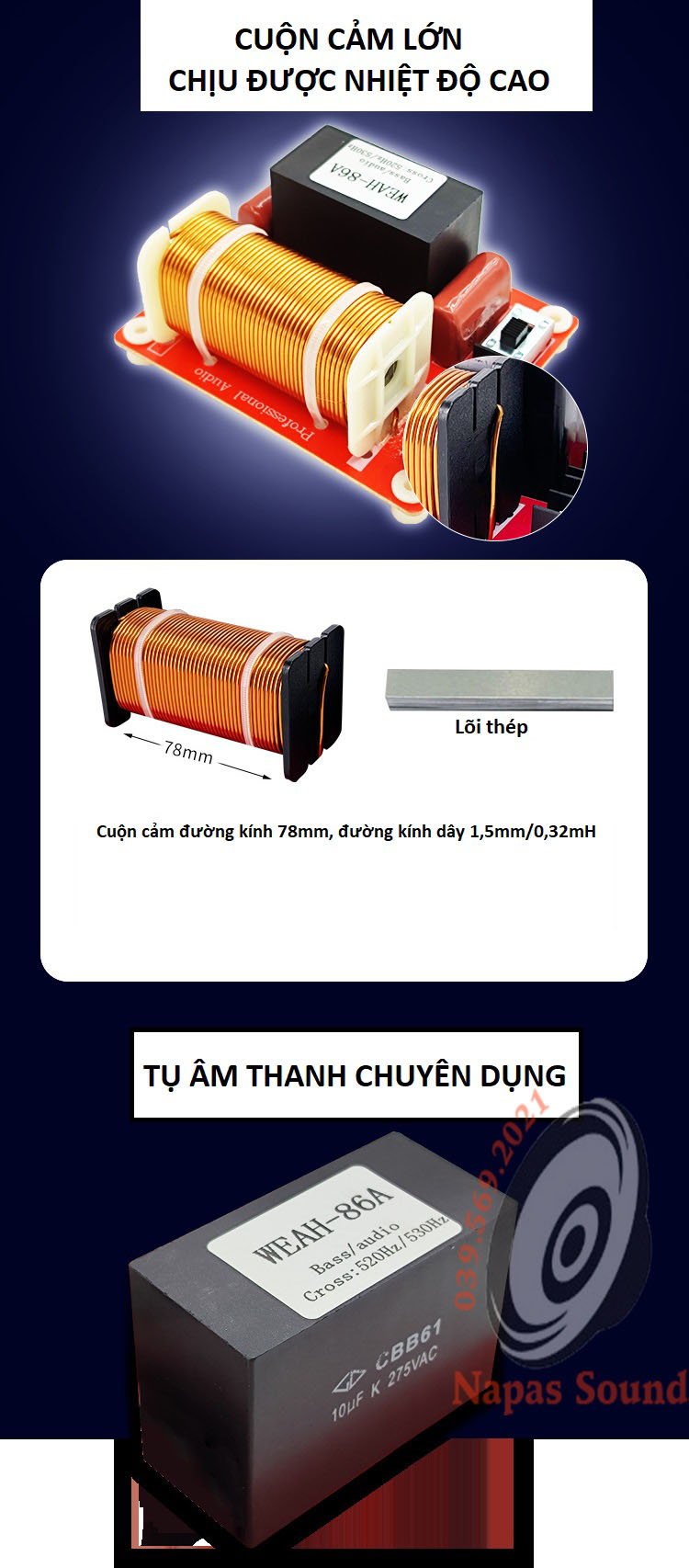 PHÂN TẦN LOA SUB 86A - CÓ ĐIỀU CHỈNH - CÔNG SUẤT LỚN 500W  - MẠCH LỌC LOA SUB