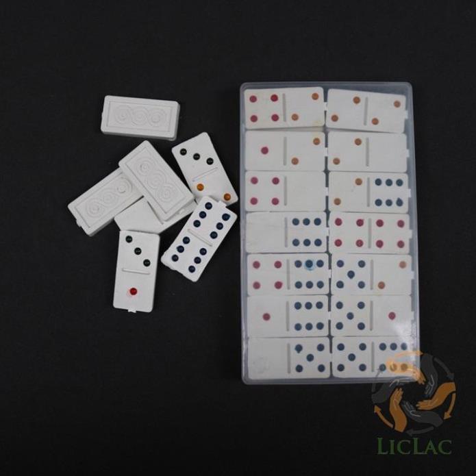 Hộp đồ chơi bộ cờ Domino giá rẻ màu Trắng Ngà có hộp đựng cờ - Bộ Chơi Cờ Giải Trí -