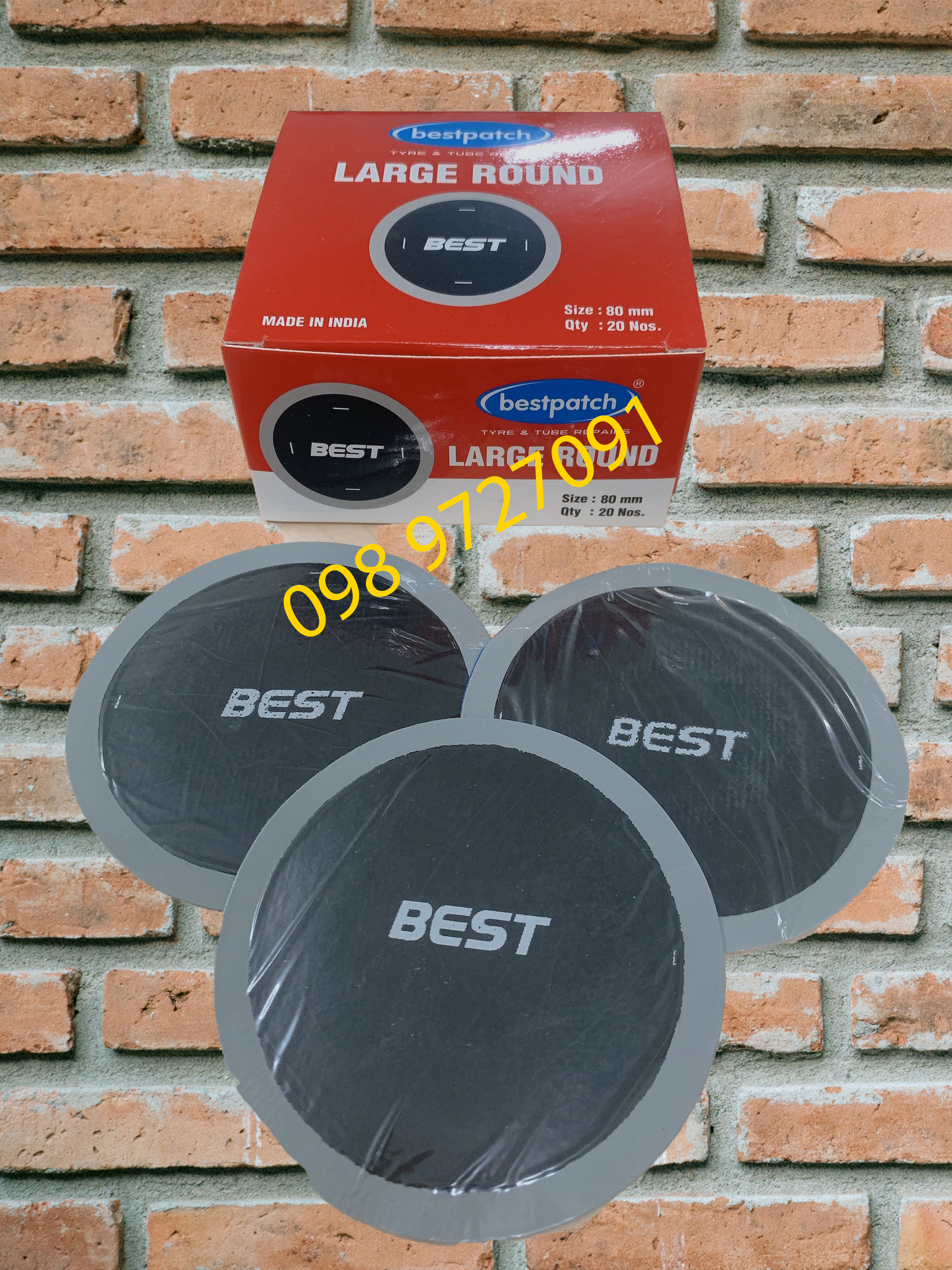 Miếng vá săm, lốp máy, ôtô hình tròn - Kích thước 80mm