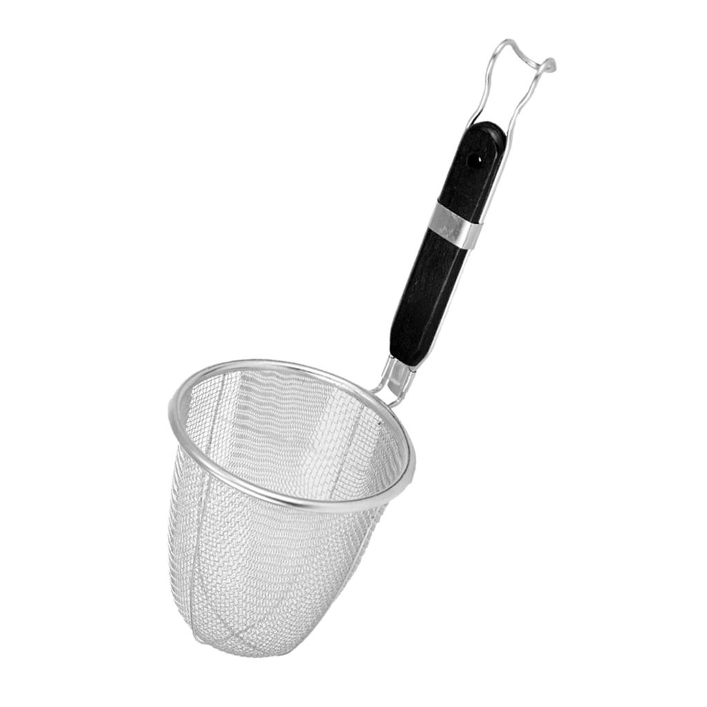 2x Stainless Steel Noodle Strainer Oil Filter Spoon Slotted Spoon