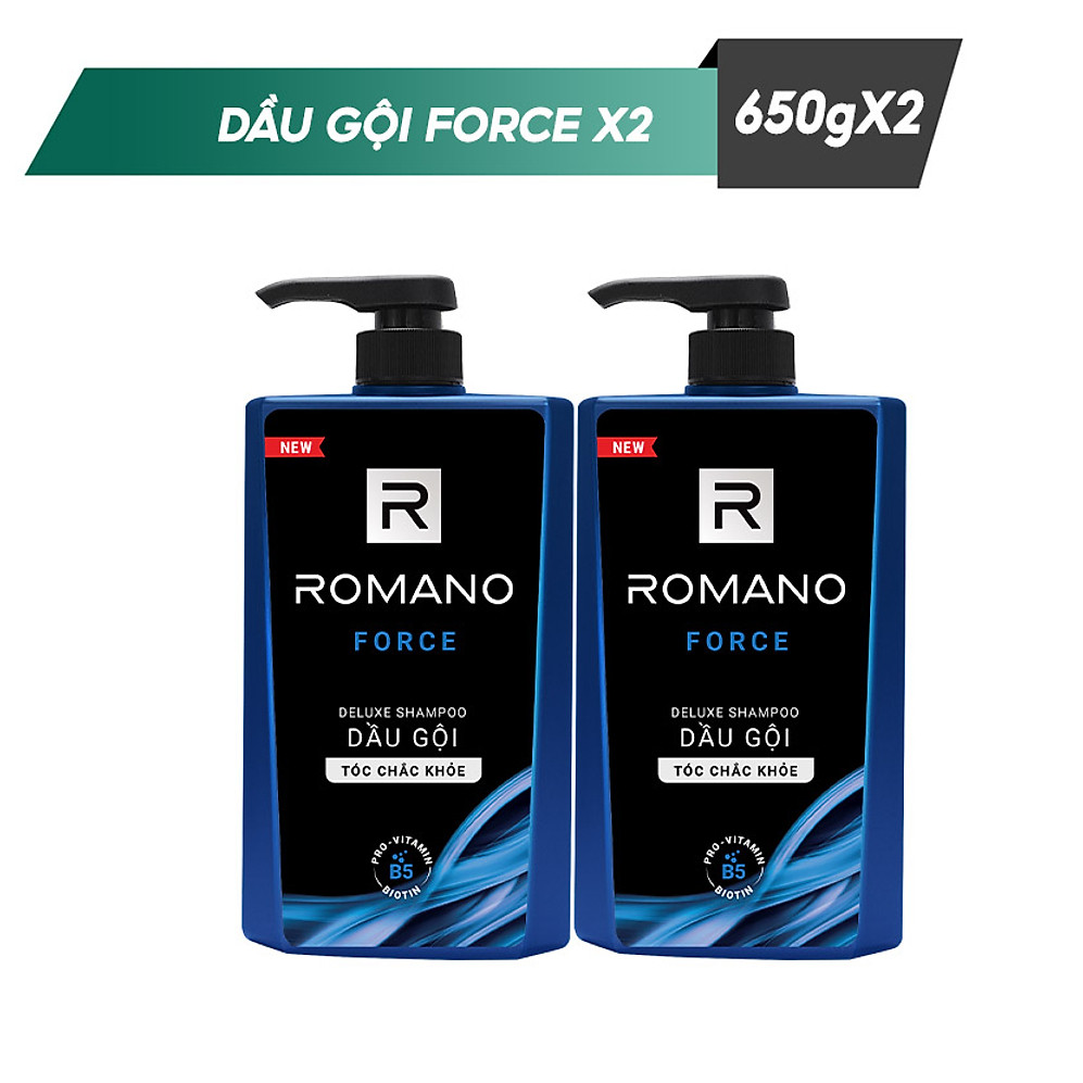 Bộ 2 chai dầu gội Romano Froce(650ml*2)+Tặng 5 gói dầu gội Romano