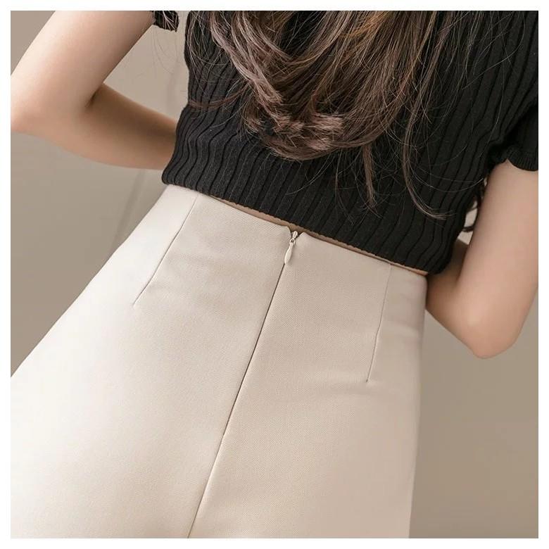 Chân váy A ngắn cạp cao tôn dáng kiểu skirt xoắn eo chất tuyết mưa cực đẹp mặc lên siêu xinh thời trang BANAMO 6310