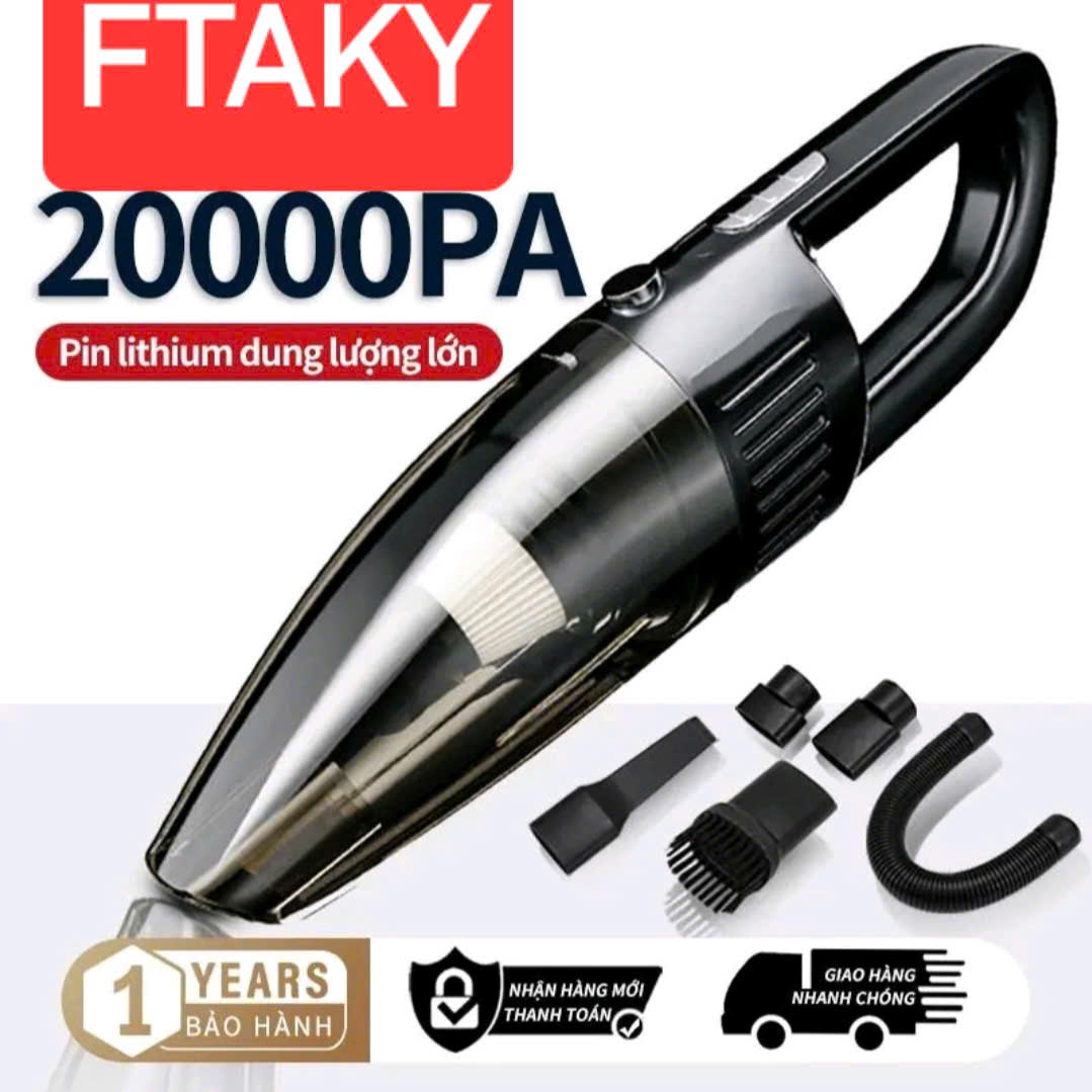 Máy Hút Bụi Cầm Tay Cao Cấp, Thiết kế Không Dây, Tặng Kèm Đầu Hút, Lực hút 20000PA Siêu Mạnh Hàng Nhập Khẩu