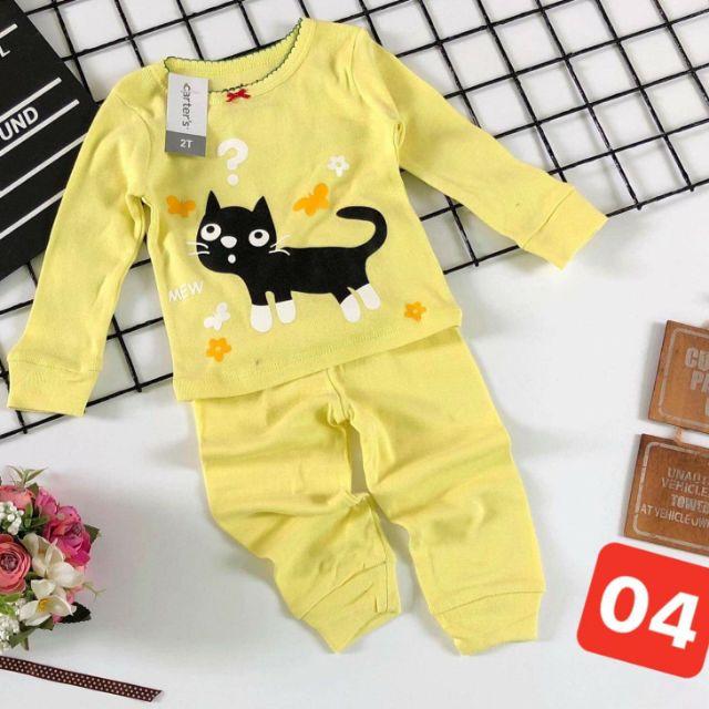 Bộ cotton bozip dài tay thu đông cho bé gái
