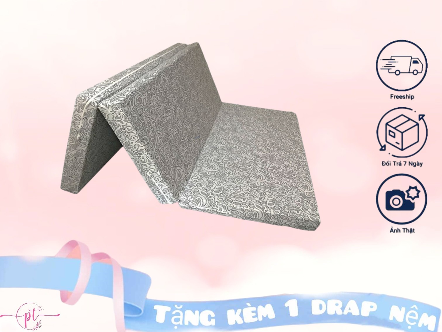 Nệm Gòn Japan Cao Cấp Gấp 3 Dày 10cm Đủ Size ( Giao Màu Ngẫu Nhiên )