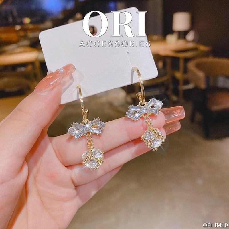 Bông tai nữ dáng dài Glass Snow thời trang sang trọng ORI ACCESSORIES B410