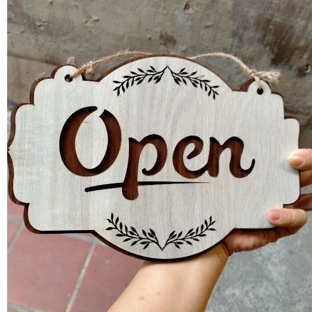 Bảng Treo Open / Closed 2 Mặt Gỗ Decor Giá Tốt