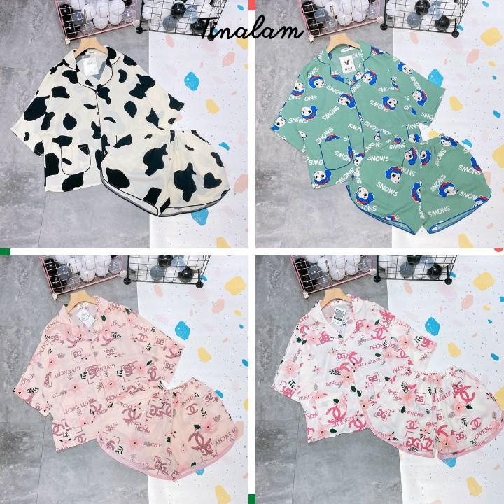 Đồ Bộ Pijama Nữ Đồ Ngủ Đồ Bộ Pijama Áo Tay Ngắn Quần Sooc Dễ Thương