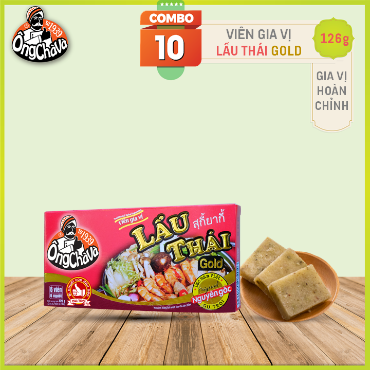 Combo 10 Hộp Viên gia vị Lẩu Thái Ông Chà Và 126gr (Thai Hot Pot Cubes)