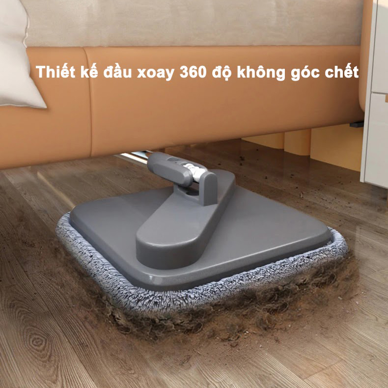 Bộ Cây Lau Nhà 360 Độ Tự Vắt, thiết kế thông minh, có lỗ thoát nước tiện lợi - K1490