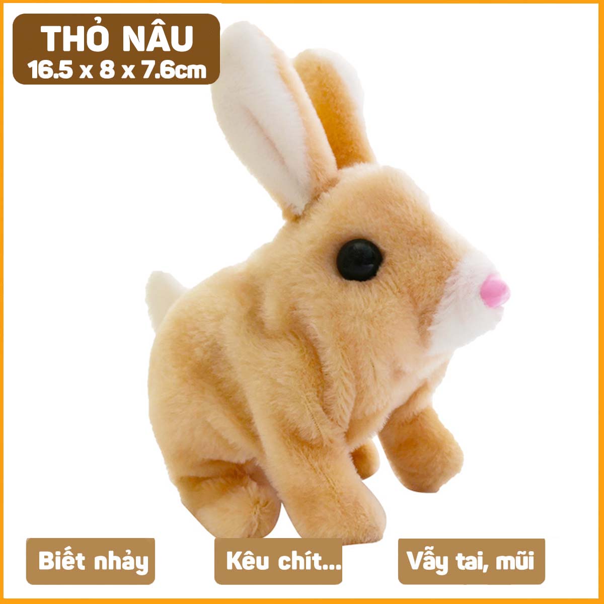 Đồ chơi Robot thú cưng con mèo, thỏ biết đi biết nhảy, biết kêu, vẫy đuôi cho bé tặng PIN AA - MySun