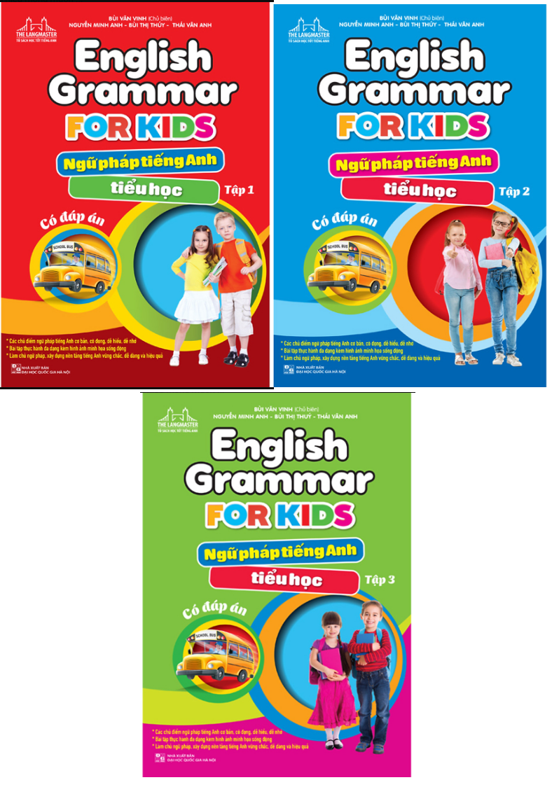 Combo English Grammar For Kids - Ngữ Pháp Tiếng Anh Tiểu Học Trọn Bộ 3 Tập 1+2+3 (Có Đáp Án)