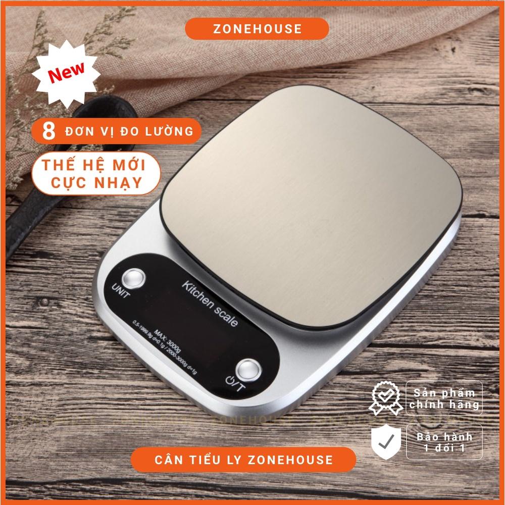 Cân tiểu ly điện tử nhà bếp cao cấp ZONEHOUSE định lượng 1g - 10kg, cân làm bánh, chính xác - CHÍNH HÃNG