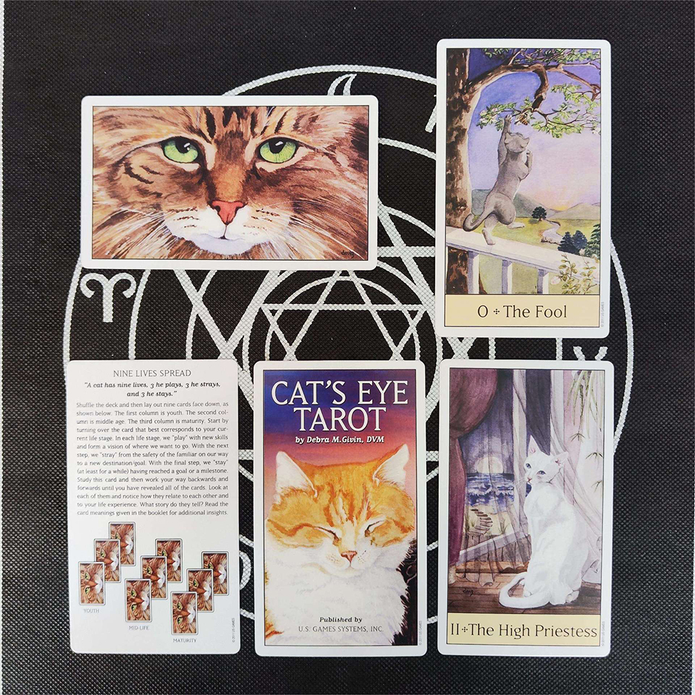 [Size Gốc] Bộ Bài Cat's Eye Tarot 78 Lá Bài 7x12 Cm Bật Mí Ẩn Số Cuộc Sống Của Bạn Từ Loài Mèo