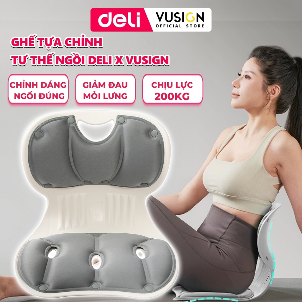 Ghế Công Thái Học Deli Điều Chỉnh Tư Thế Ngồi Chống Gù Lưng, Ghế Bệt Tựa Lưng Chỉnh Dáng Cho Bé, Mẹ Bầu, Văn Phòng