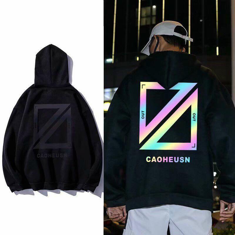 Áo Hoodie Nỉ Nam Nữ From Rộng Unisex In Dạ Quang Phát Sáng Hình Tam Giác Cực Hot Chất Nỉ Ngoại Dày Dặn (vuong))