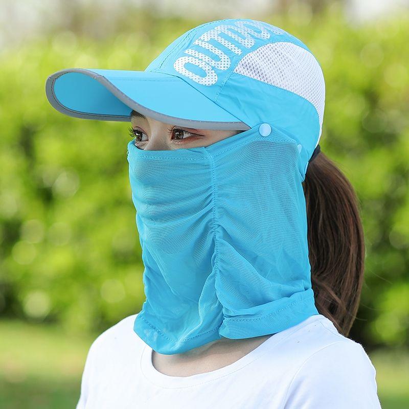 Mũ nón chống nắng kèm khẩu trang lưới che mặt_ mũ lưỡi trai