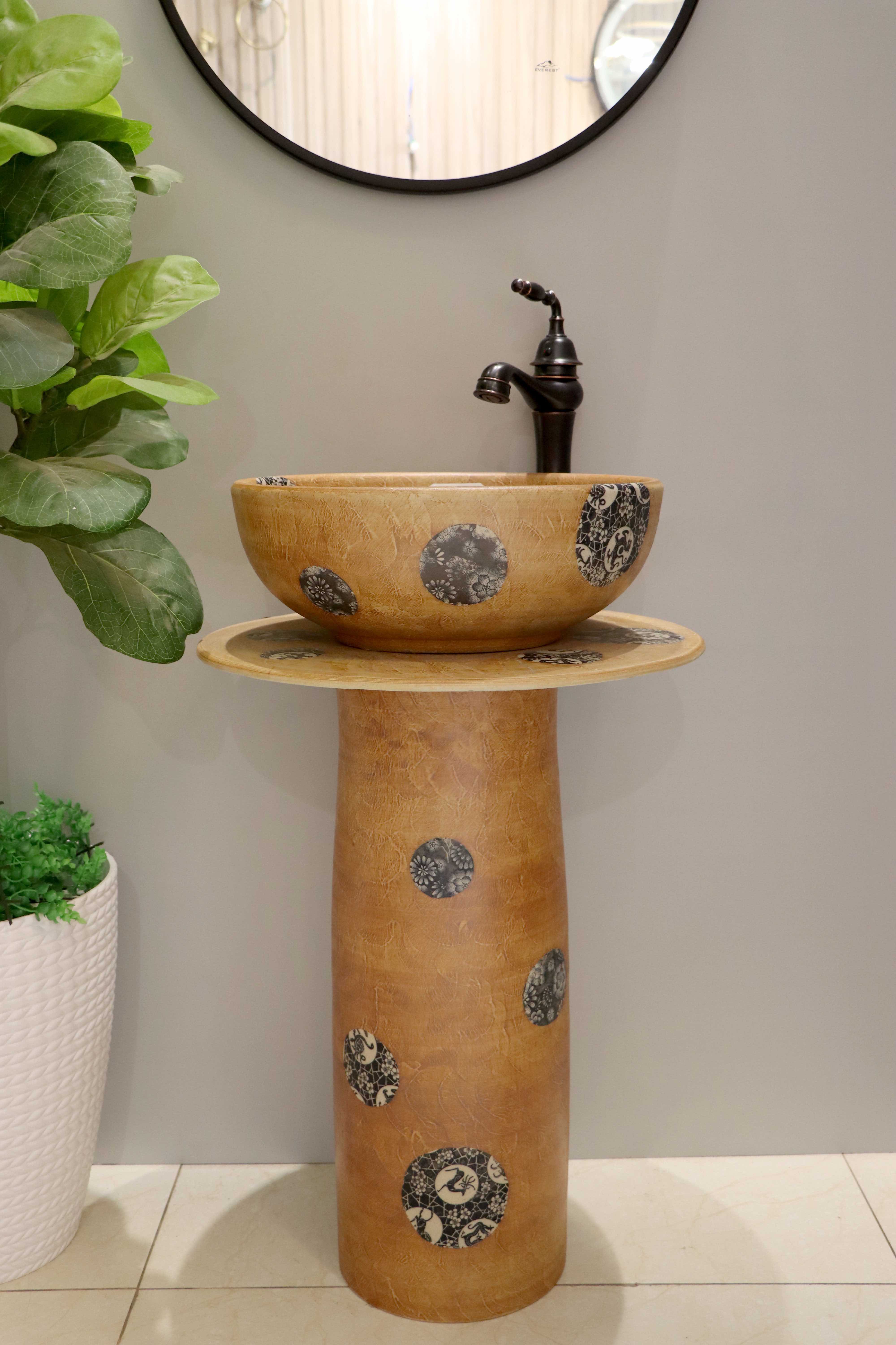 Chậu sứ mỹ thuật chậu chân EVEREST EV-CĐC03